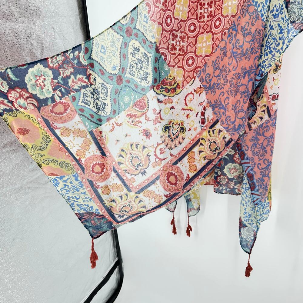 Moss Rose Womens Kimono Cover Up Gauze Cotton Colorful Summer Boho Festival - Picture 7 of 8